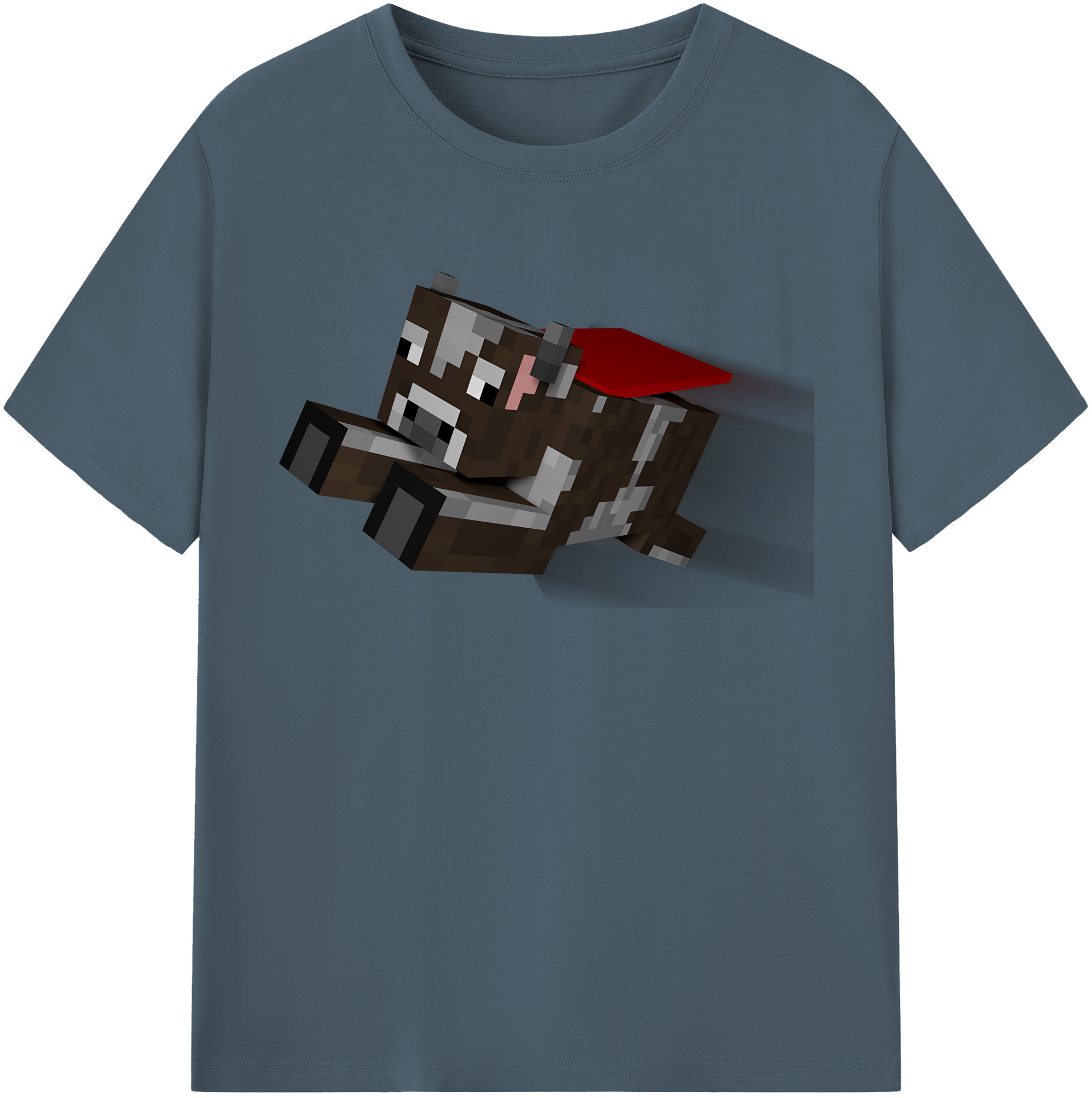 （画像用） マインクラフト ブロックの世界 Minecraft MC Block world 綿100％半袖Tシャツ（フロントプリント）